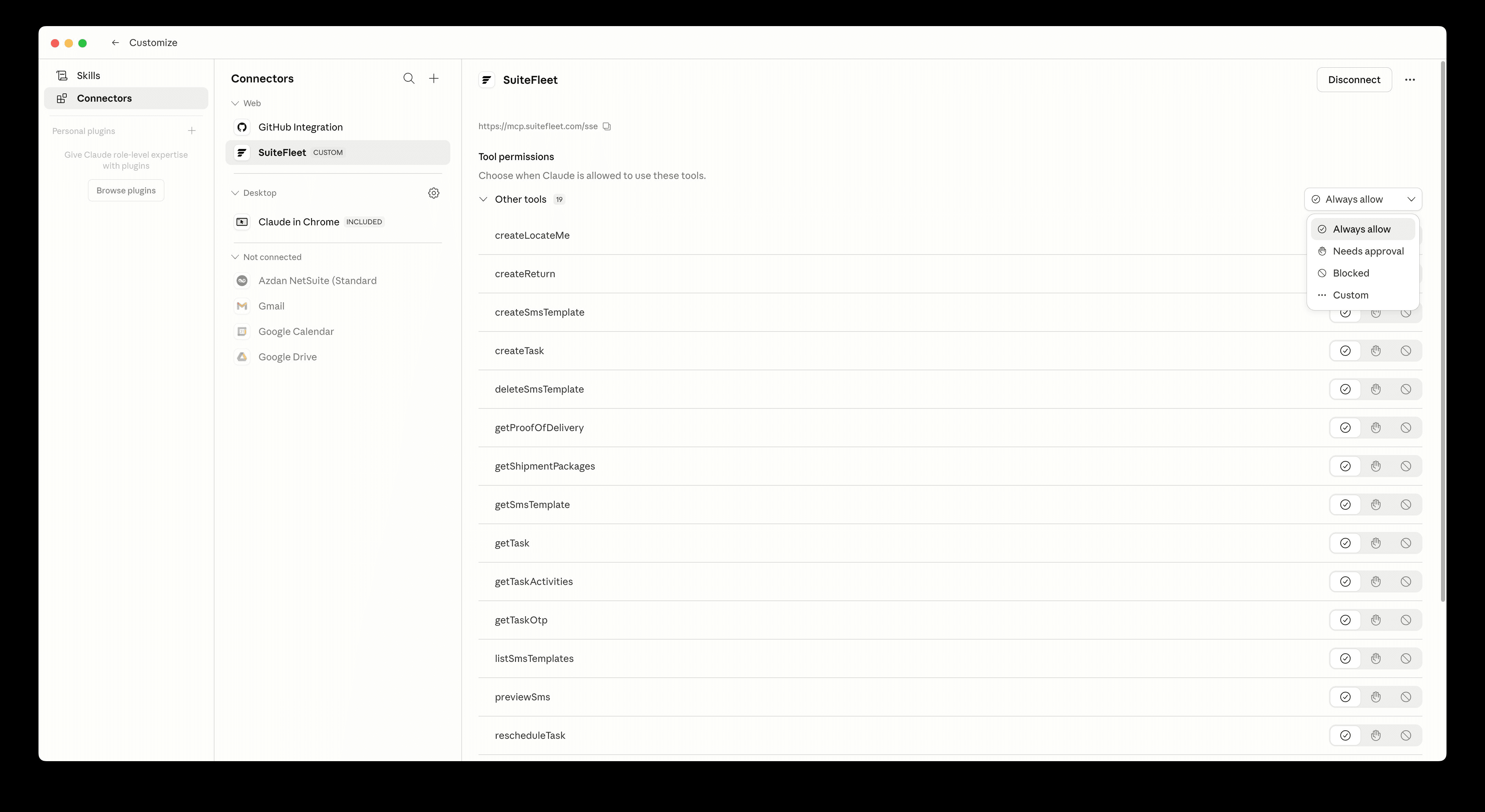 Filling in workspace credentials on the SuiteFleet sign-in form
